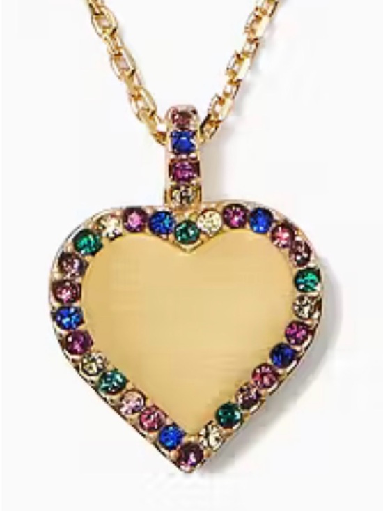 kate spade Jewelry - Kate Spade Necklace W/ Take Heart Pendant w/ Multicolored Zirconia Crystals NWT